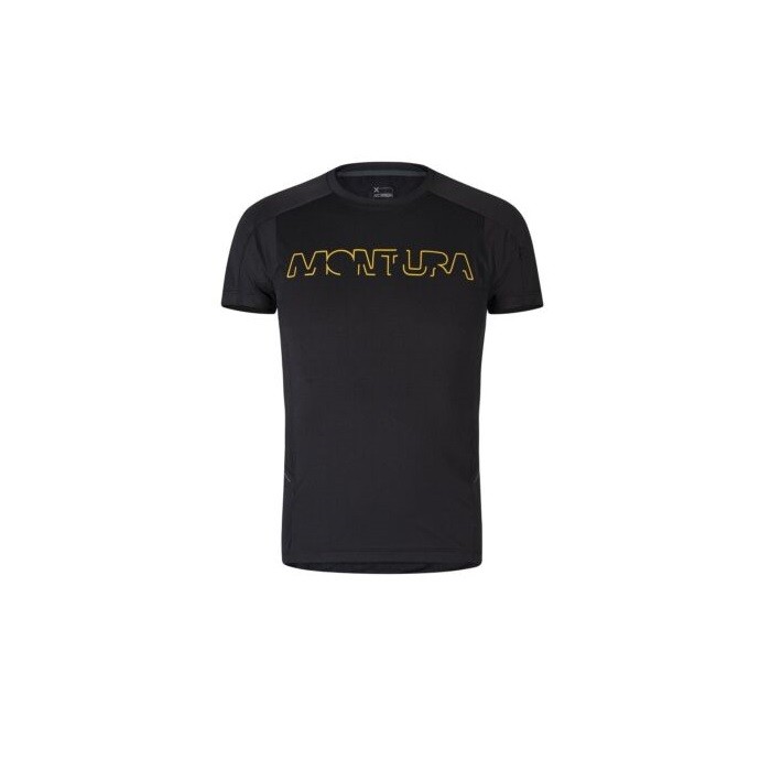 Run Logo T-Shirt Uomo Black Warm Gold